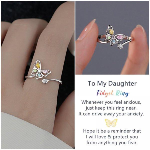 Fidget Anti Stress Anxiety Rotatable Rings For Women Fashion Shiny Zircon Flower Snowflake Spinner Finger Ring Aesthetic Jewelry