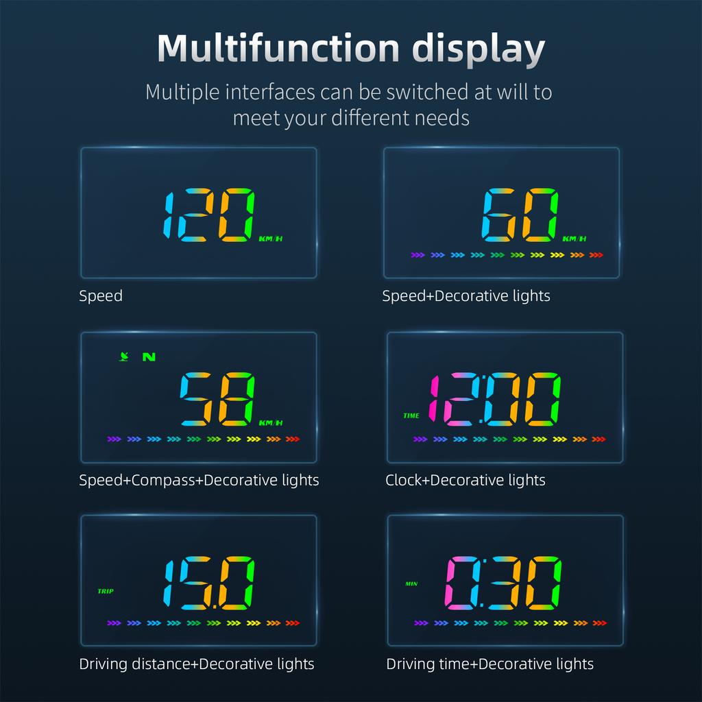 HD Universal Car M23 HUD M2S Head-up Display GPS Digital Speed Meter Color LCD Projector Windshield with Driving Safety Alarm