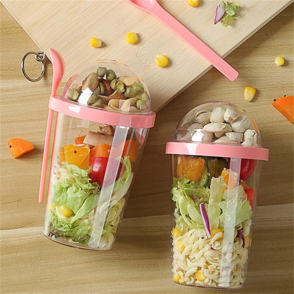 Salad Cup No Cross Flavor Be Easy To Carry About Food Grade Modern Style Lunch Box Yogurt Cup With Spoon Cover Plastic Cup