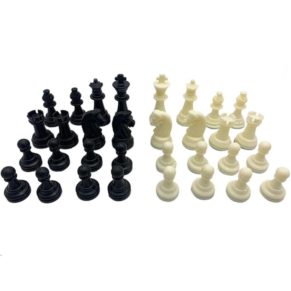 32PCS International Black White Chess Standard Chess Game King Word Chess Set  Standard Tournamen