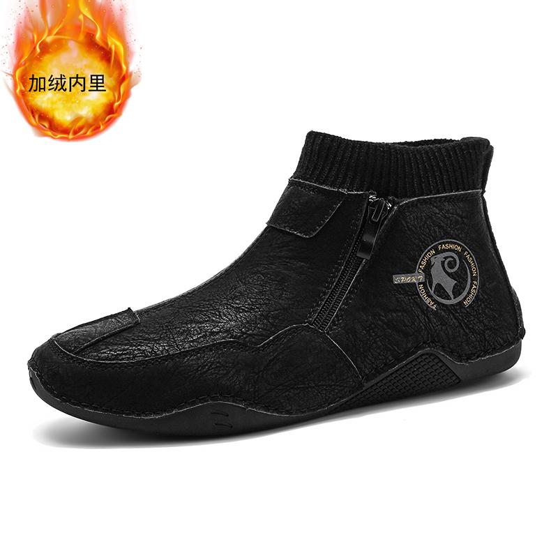 Fashion Winter New Snow Boots Men's Plush Snow Boots Keep Warm Lightweight Breath Western Boots for Male Soft Outdoor Designer Sneakers
