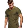 Men's Crew Neck Slim Fit Solid Color Short Sleeve T-Shirt Rough Sleeve Men's Short