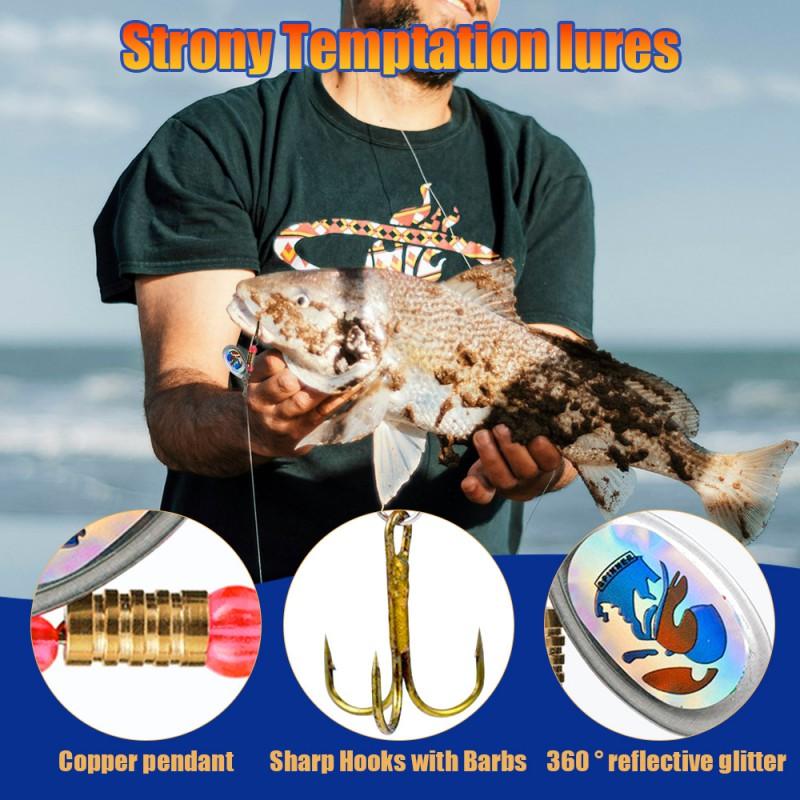 24-Piece Fishing Spinner Lure Set With Feather Blades Rotating Metal Spinners Bass Pike Trout