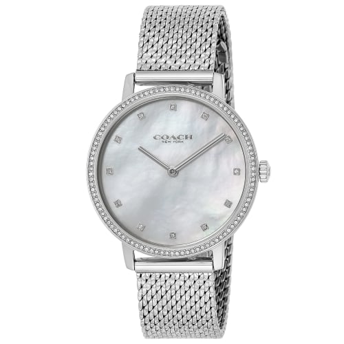

Coach Audrey 35mm Women s Watch, White Pearl Dial, Stainless Steel Quartz Movement, 14503358, Silver