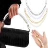 1Pcs Pearl Purse Chain Short Handle Replacement Bag Chain Strap Metal Shoulder Chain Handbag Chain Accessories for Purse Bags