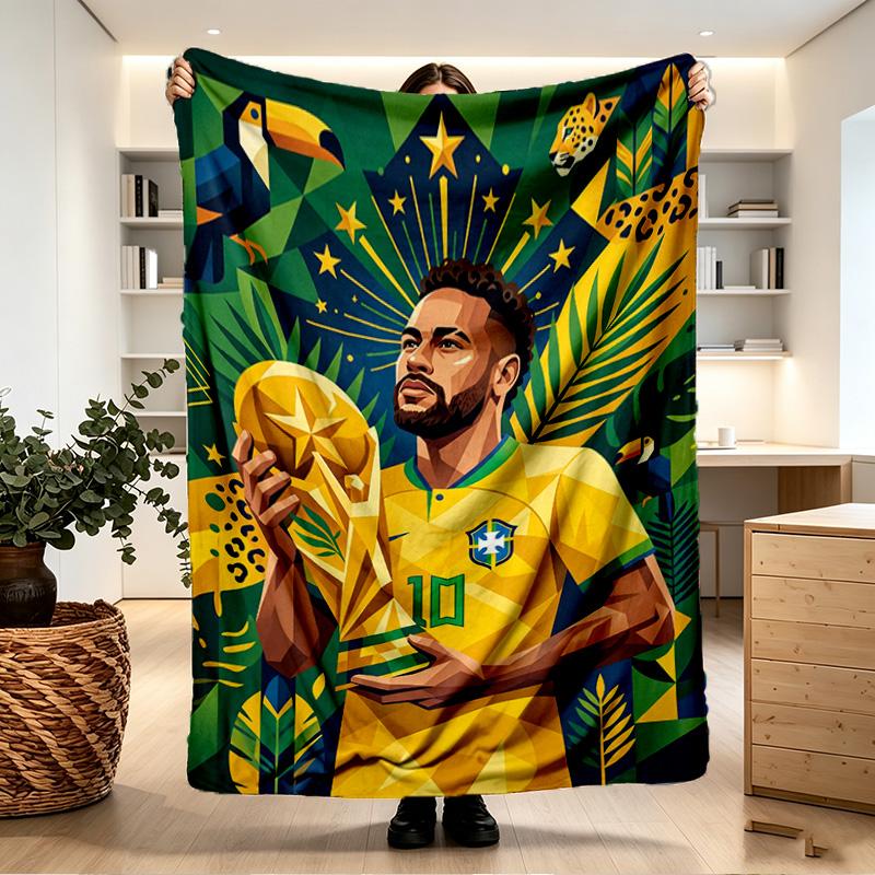 Neymar Jr Print Blanket - Soft & Comfortable, for Bedroom, Travel, Sofa, Home Decoration - Birthday Christmas Gift for Friend