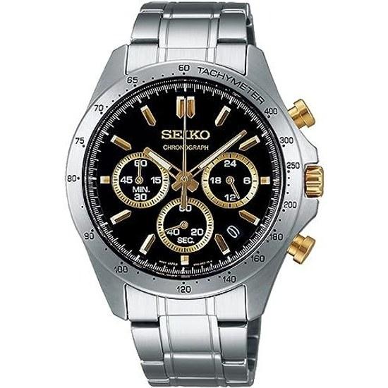 SEIKO 1 5 Second Chronograph Quartz Wristwatch Mens SBTR015 BlackGold