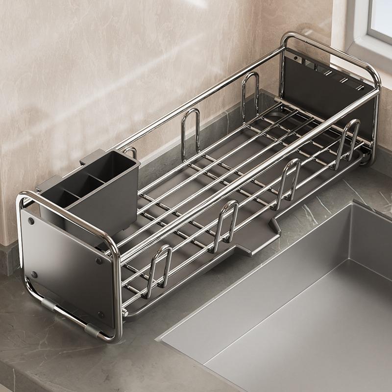 Dish Bowl Cup Drying Organizer, Multi-Functional Kitchen Sink-Side Rack with Chopstick Holder, Space-Saving Durable Practical