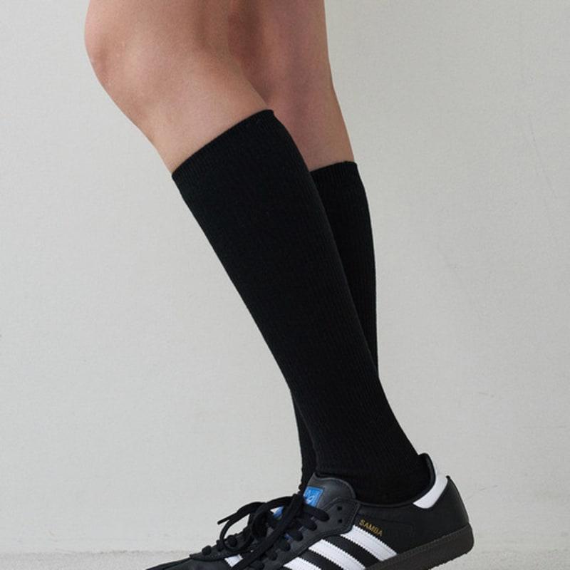 LOEIL Basic Baumwoll-Kniestrümpfe - Schwarz