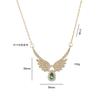 Stylish Exquisite Moonstone Angel Wings Encrusted with Rhinestone Stainless Steel Geometric Collarbone Chain Choker