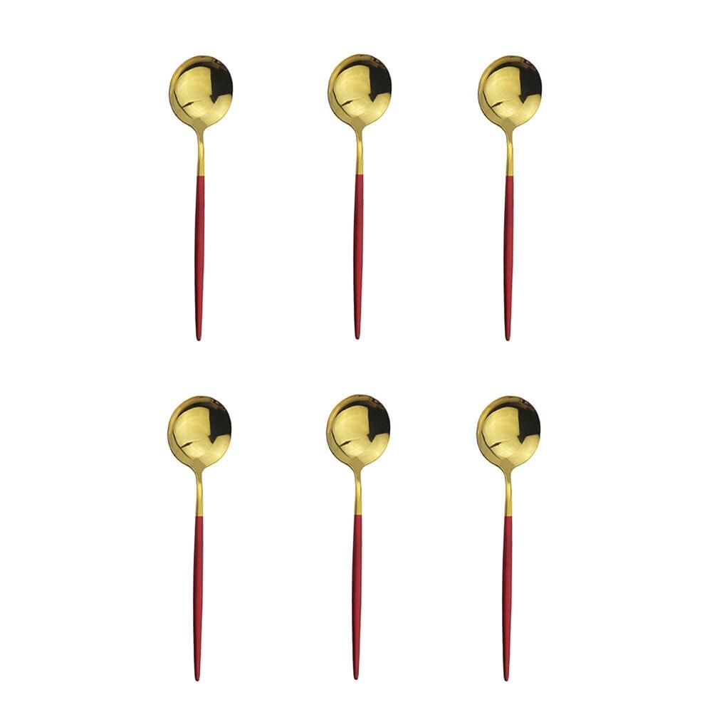 6st rostfritt stål kaffesked Dessertglass Barnskedar Polerad omrörande tesked Kökstillbehör Bestick