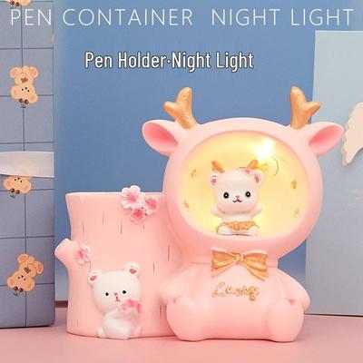 Kleiner Hirsch Stiftehalter Lampe - Geschenk für 10-jährige Mädchen und Schüler