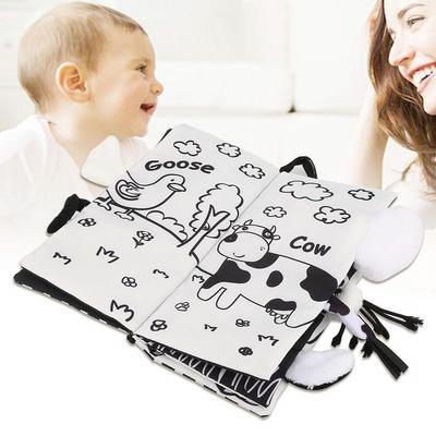 Hračky pro raný věk Černobílé puzzle Ocasní látková knížka