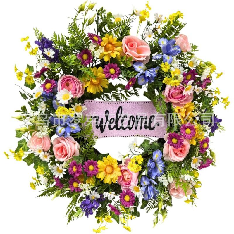 Artificial Flower Wreath Easter Valentines Day Hotel Restaurant Door Decorations