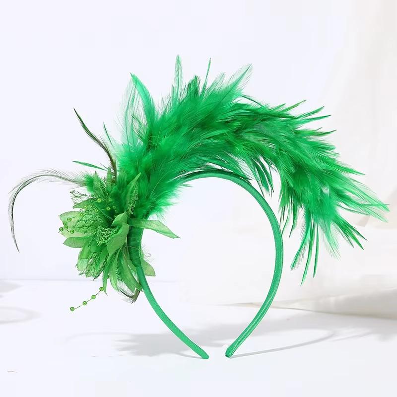 Women's 1920s Feather Fascinator Headband, Fascinators Hat for Women Tea Party Flower Headpiece Gatsby Derby Hat