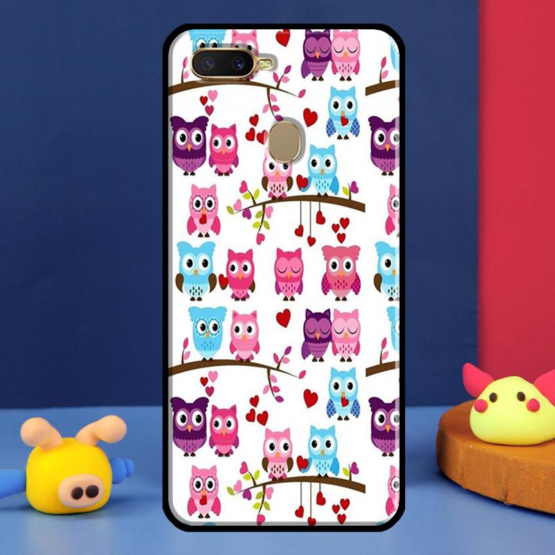 Fashion Cartoon Owl Case For Oppo A16 A76 A96 A58 A78 A98 A5 A9 A91 A15 A17 A77 A52 A72 A74 A94 A54S A57S Cover