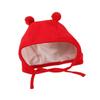 Unisex Newborn Pure Cotton Fontanelle Hat with Cute Double Pom-Poms – First Month Boneless Protection for Spring, Autumn, and Winter