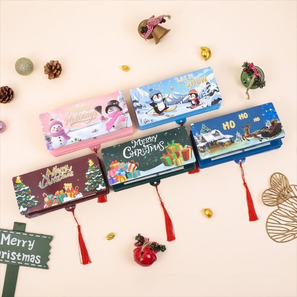 Santa Claus Christmas Cash Gift Envelope Christmas Tree with 10 Slots Folding Banknote Card Christmas Money Holder