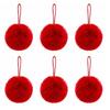 6PCS Plush Fabric Christmas Tree Hanging Ornament Plush Balls Xmas Tree Decor  Holiday Party Decor