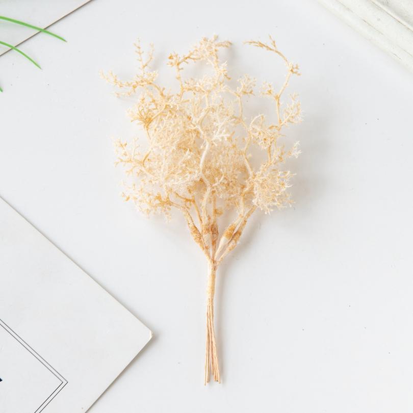 6Pcs Artificial Plant Golden Silvery Branch For Office Desk Bonsai Christmas Tree Wreaths Accessory Home Wedding Arch Decoration