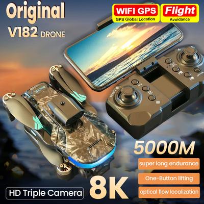 2024 Νέο V182 Πρωτότυπο Drone Χωρίς Ψήκτρες ESC 8K Αεροφωτογράφιση Διπλή Κάμερα Οπτική Ροή Εντοπισμός Πανκατευθυντική Αποφυγή Εμποδίων Τετρακόπτερο Παιχνίδι Δώρο