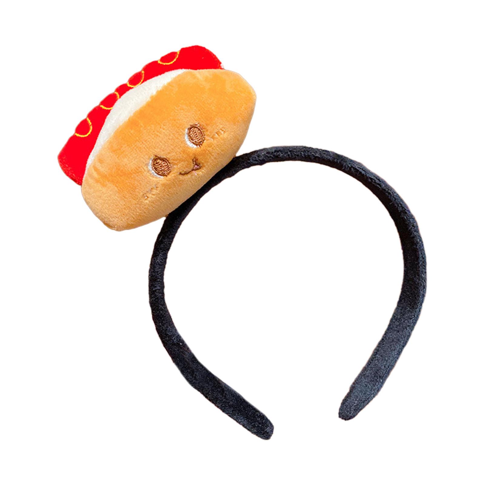 

Sweet Halloween Live Broadcast Hairband Women Students Photoshoots Hairband Stuffed Hamburger Shape Cosplay Headbands