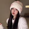 Korean Version Simple Solid Color Bow Plush Hat for Women In Autumn and Winter New Thickened Warm and Cold Proof Knitted Head Hat