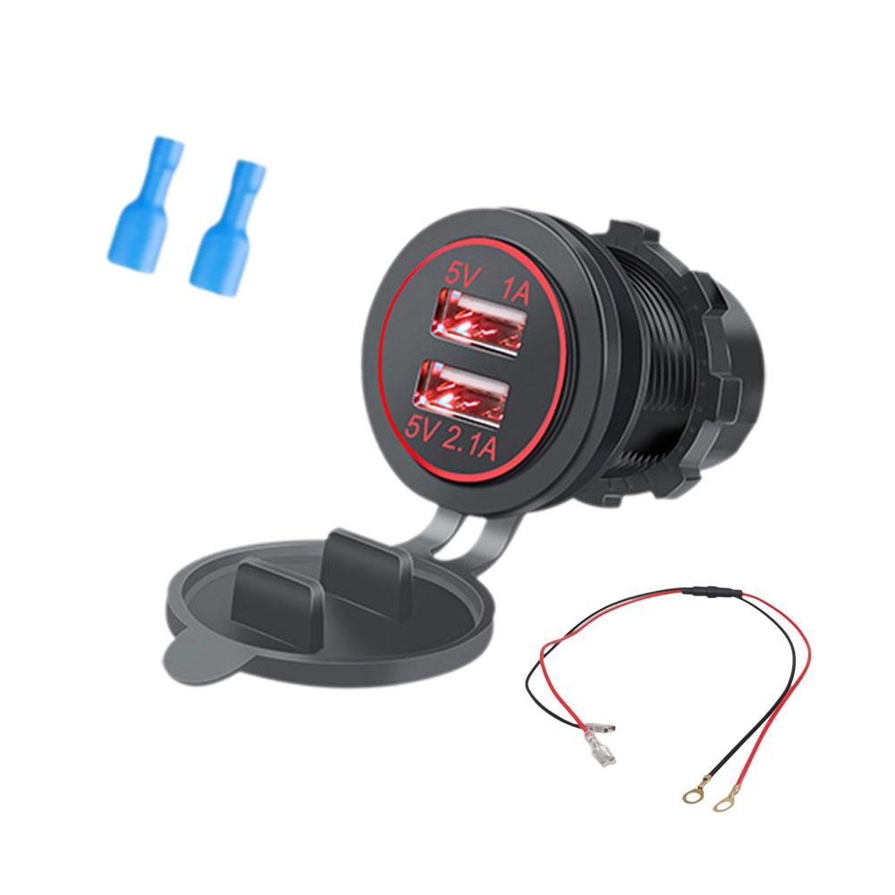 Dual USB Port 3.1A Car Charger Socket Power Outlet Accessories LED Charger Charging Fast Light Car With Adapter P5A9