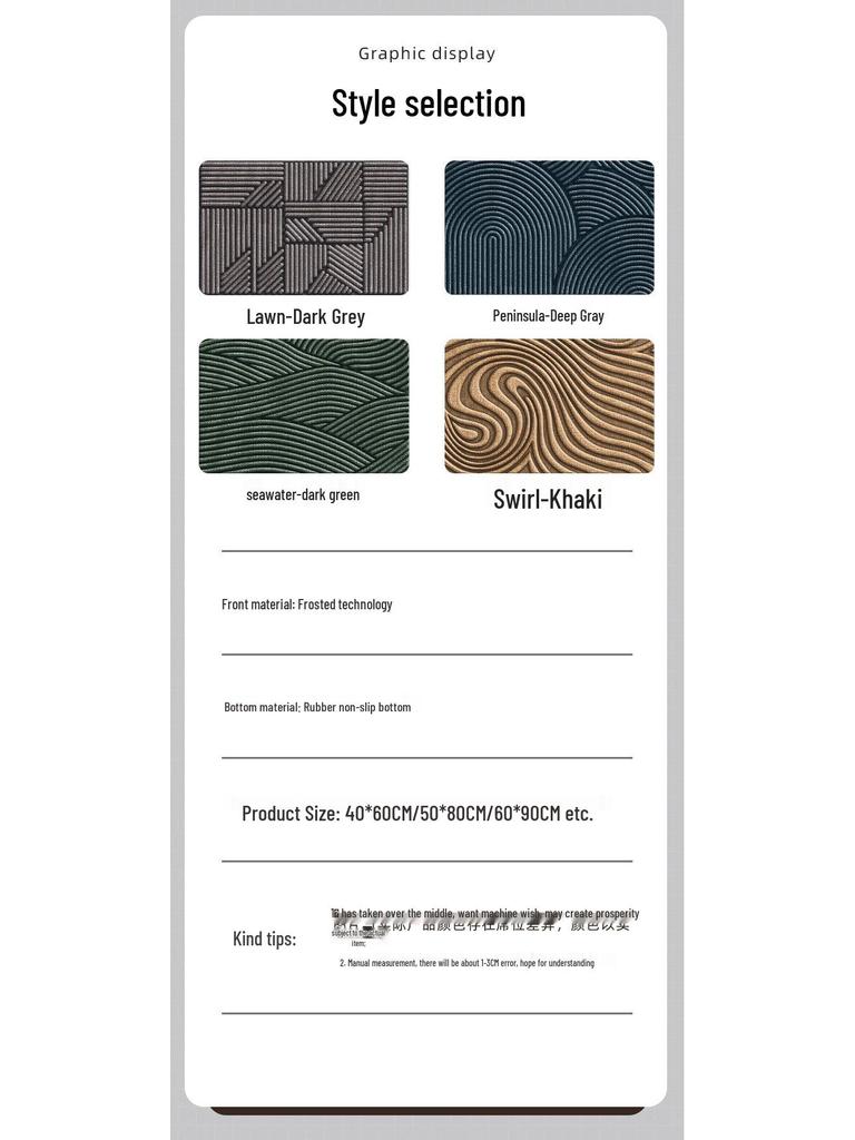 Minimalist Non-Slip Water-Absorbent Doormat for Entryway and Living Room