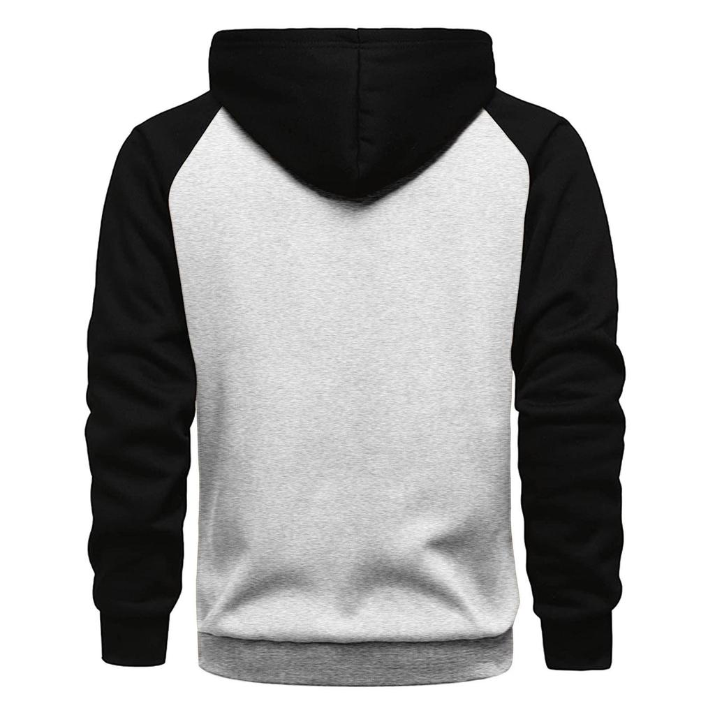 Cardigan da uomo con zip a contrasto di colore, felpa con cappuccio taglie forti, capispalla casual in peluche