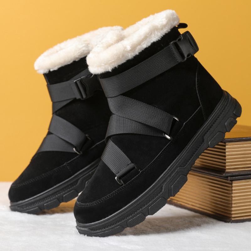 FGHJ Snow Boots Men High Top Winter Plus Velvet Warm Snow Boots Men Version of The Tide Thick Cotton Shoes for Men