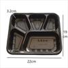 Green String 850ml 5-Compartment Disposable Meal Box with Lid