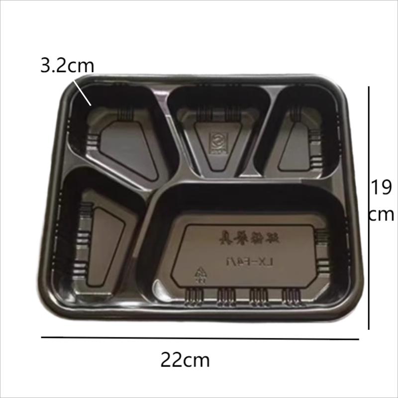 Green String 850ml 5-Compartment Disposable Meal Box with Lid