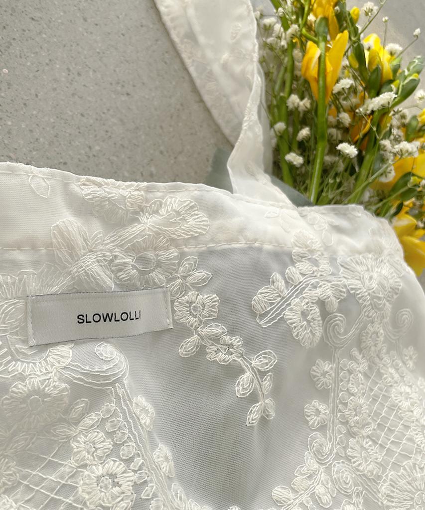 Slowlolli Bloom Jacquard Tote Bag - Ivory