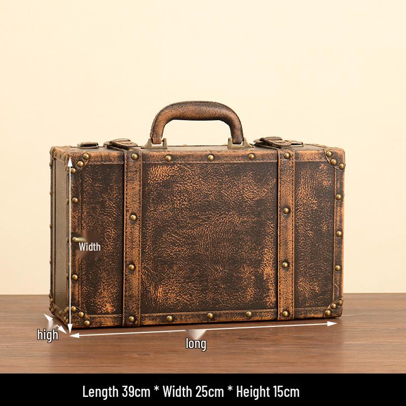 European Retro Leather Storage Box - Handbag, Clothes, and Travel Photography Prop Organizer