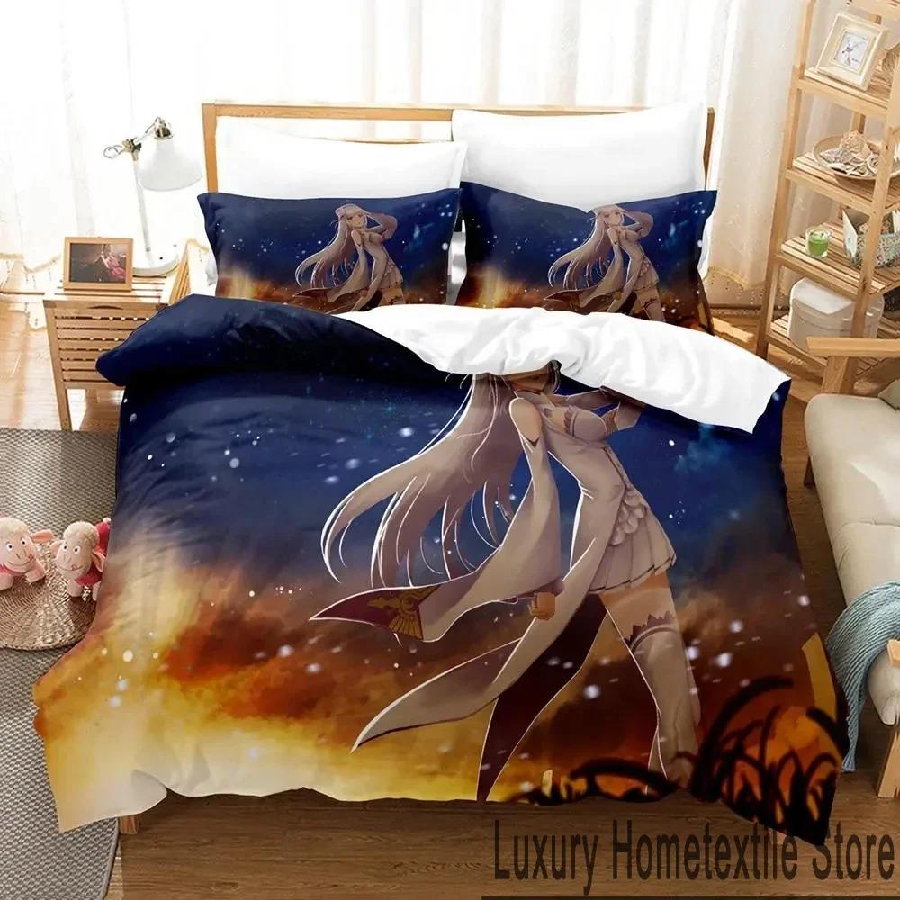 3D Anime Re Zero Rem Ram Emilia Bedding Set Duvet Cover Bed Set Quilt Cover Pillowcase Comforter King Queen Size Boys Adult