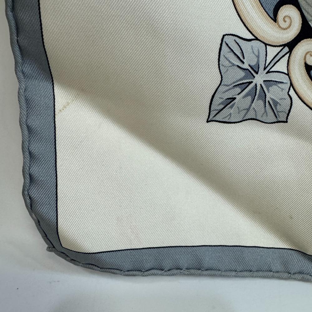 HERMES World rhythm silk Calle 90 scarf blue silk Used