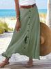 A-line Skirt, Elegant High Waist Solid Skirt For Spring & Summer, Women's Clothing