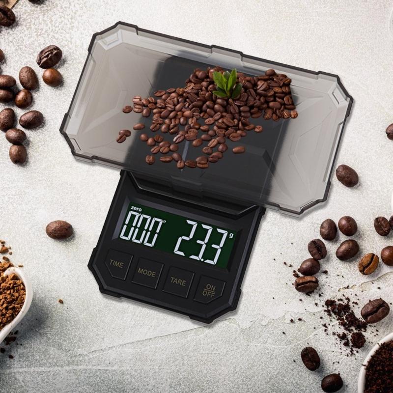 1kg/2kg Digital Display Coffee Scale Rechargeable Kitchen Electronic Scale Coffee Maker Tool Accurate Espresso Scale