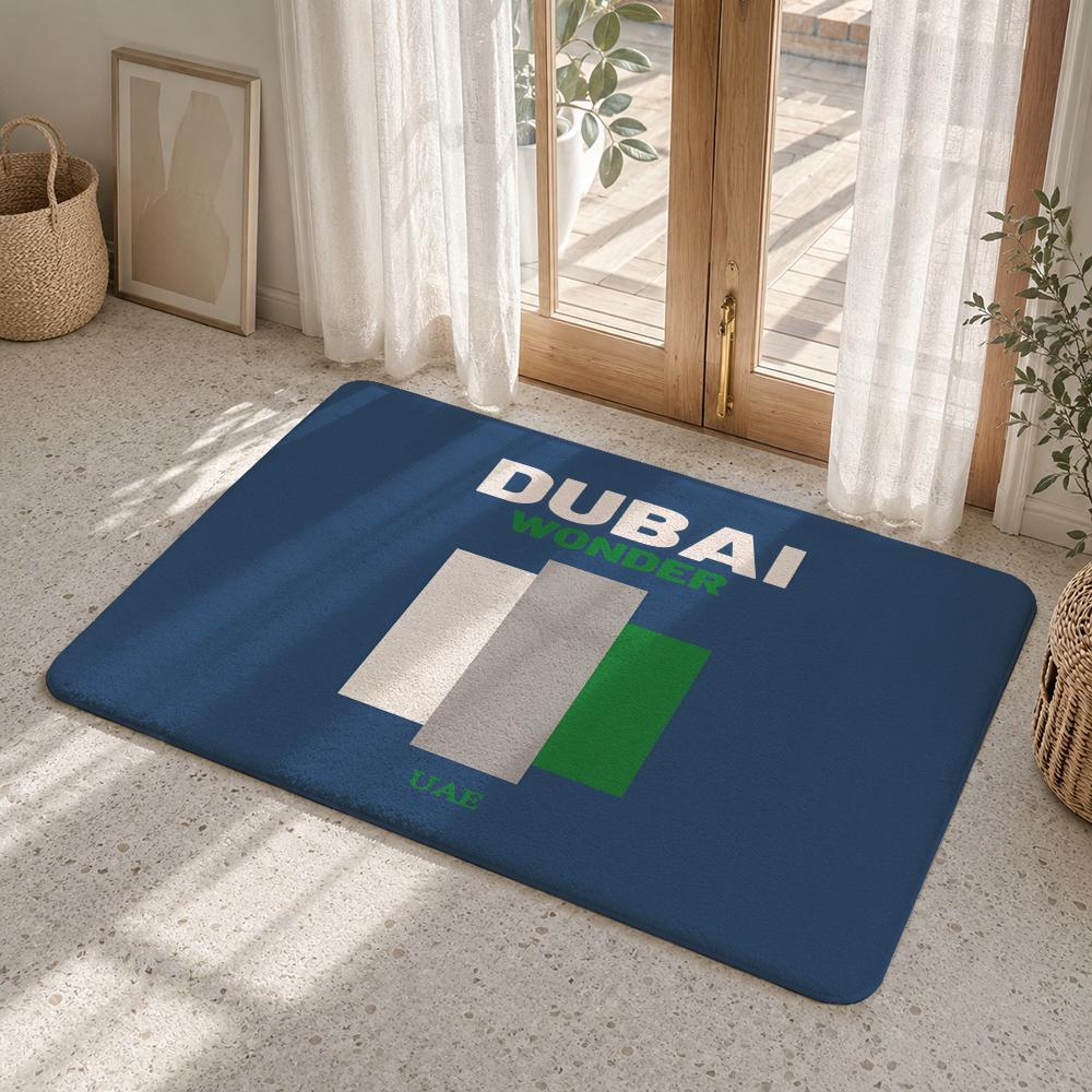 Bali Dubai Jaipur Travel Floor Mat Flannel Rug Non Slip Absorbent Soft Washable For Entryway Hallway Bathroom Kitchen Decor