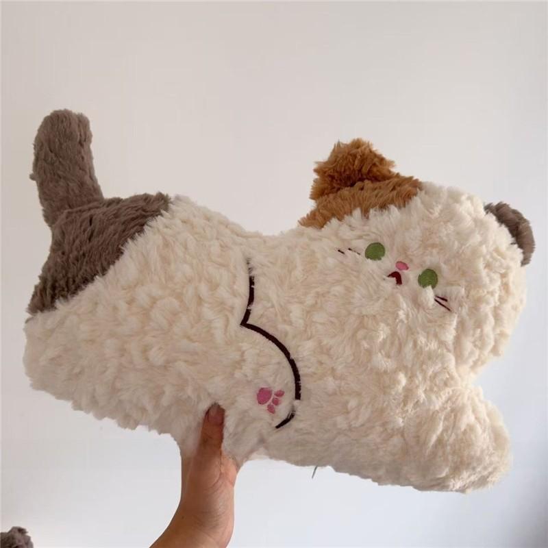 Cute Cat Plush Pillow With Embroidered Animal Design For Sofa Bed Decor And Gift