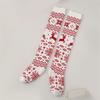 Winter Holiday Thigh High Stockings for Women Christmas Reindeer Snowflake Knitted Over Knee Boot Socks Long Leg Warmers
