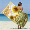 Watercolor Sunflower Beach Towel Patterned Sunscreen And Windproof Suitable For Swimming Pool Camping Travel Blanket