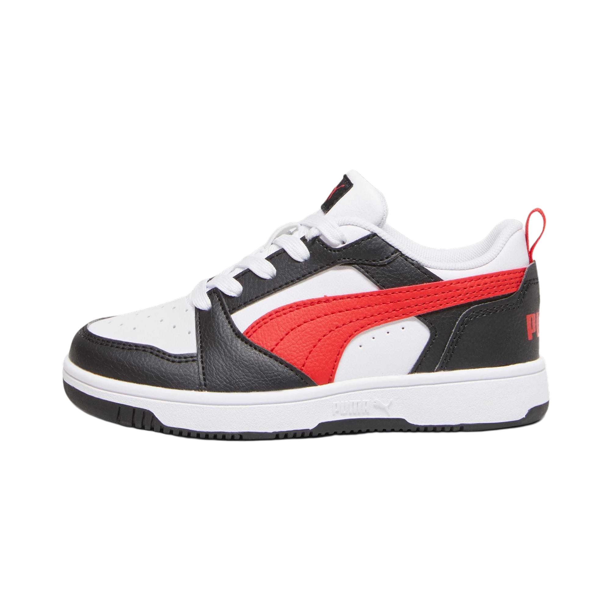 

Puma Rebound V6 Lo Comfortable Low-Top Kids Skate Shoes Kids Sneakers White Red 393834-04 35