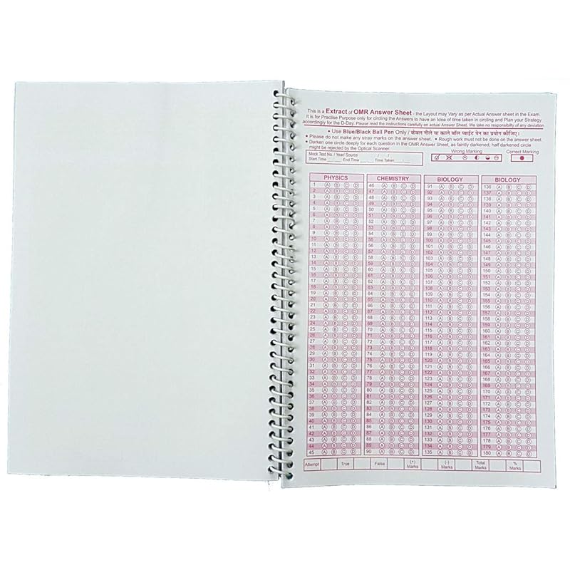 Amblitz Practice OMR Sheet 180 MCQ 100 Sheet Spiral Notebook 21*29.7 cm