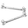 2pcs Jaw and Jaw Turnbuckle Stainless Steel Turnbuckle Rigging Screw Jaw for Wire Rope Cable