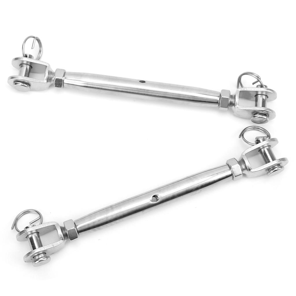 2pcs Jaw and Jaw Turnbuckle Stainless Steel Turnbuckle Rigging Screw Jaw for Wire Rope Cable