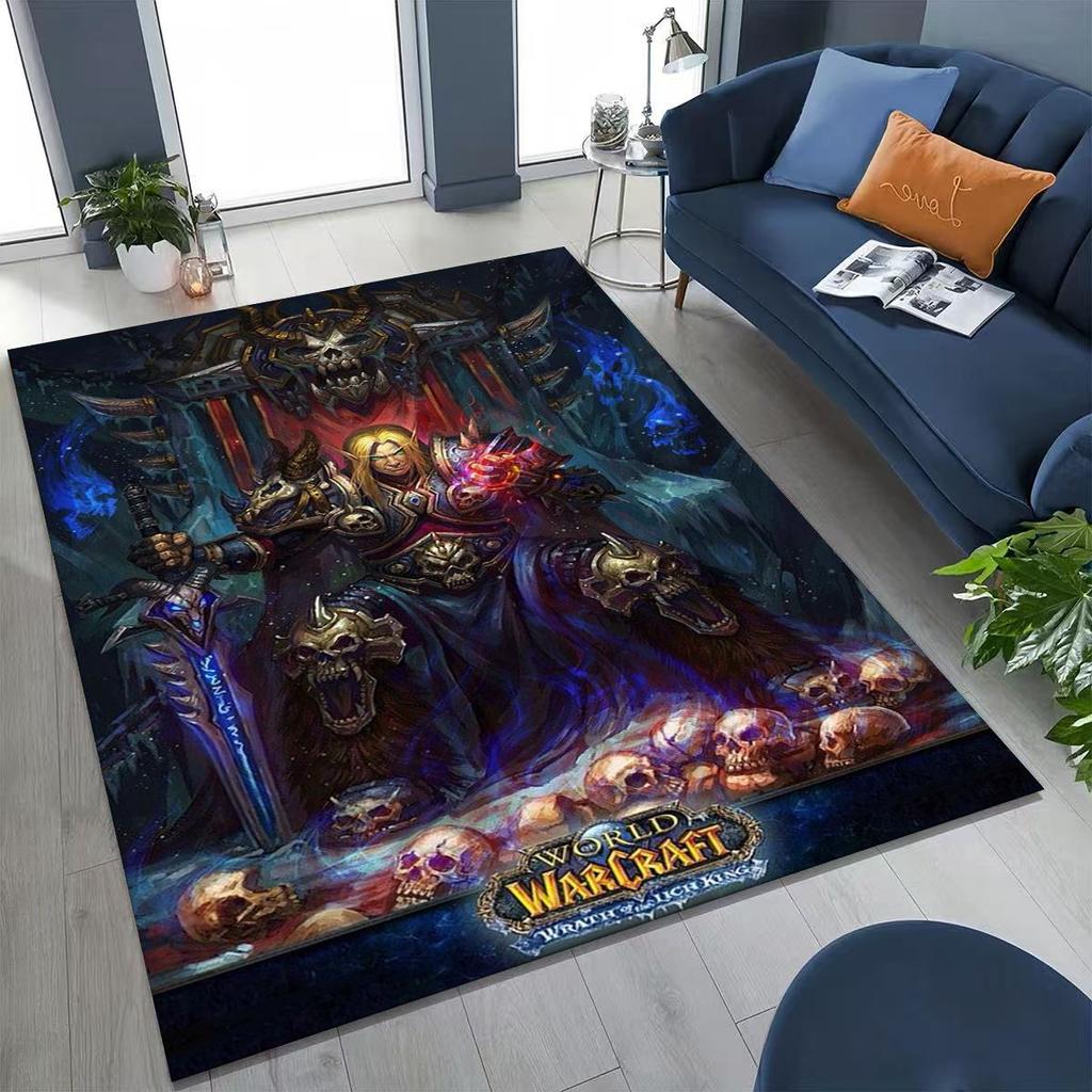 WOW World of Warcraft Arthas Demon Illidan Sylvanas Rug for Bedroom Living Room Sofa Home Doormat Decor, Kids Non-slip Floor Mat