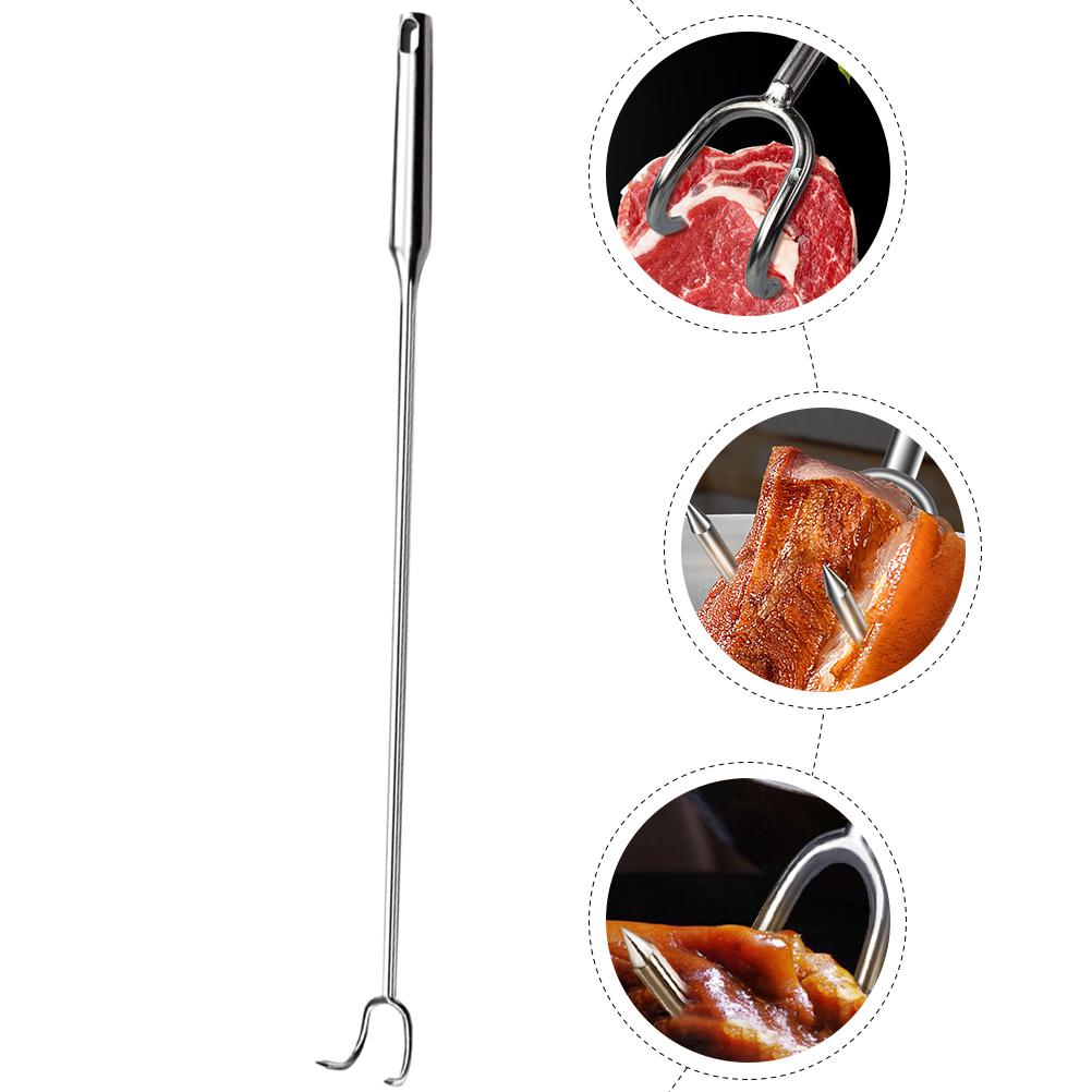 Stainless Steel Meat Hook for BBQ Camping Beach Perfect for Roasting Meat Chicken Wings Hot Dogs Kitchen Helper for for Butcher