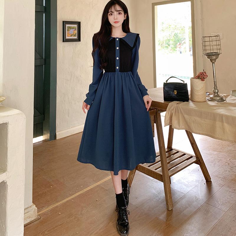 Women's Contrast Color Long Skirt: 2024 Spring/Autumn Fashionable, Comfortable, Mature Style Dress